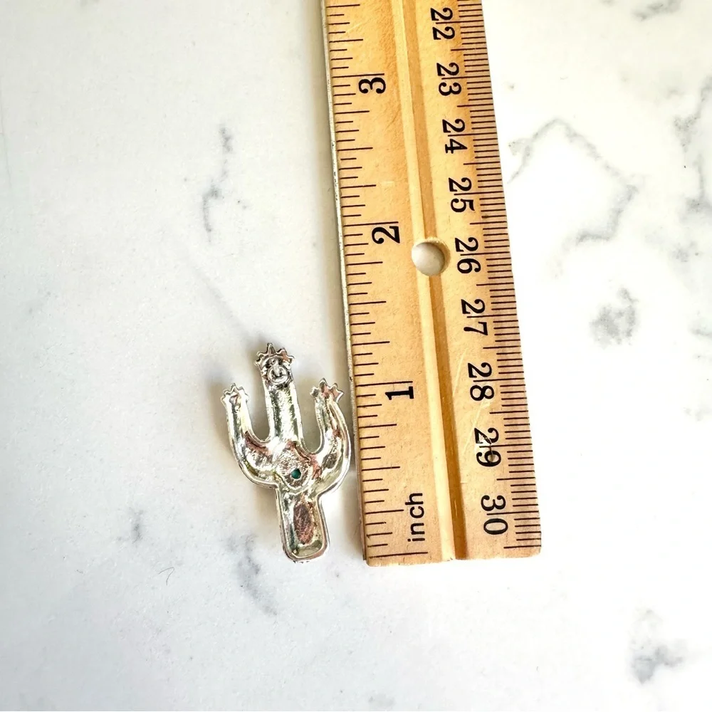 2/$30🌵 Bohemian Pink Turquoise Stone Cactus Earrings Antiqued Southwestern